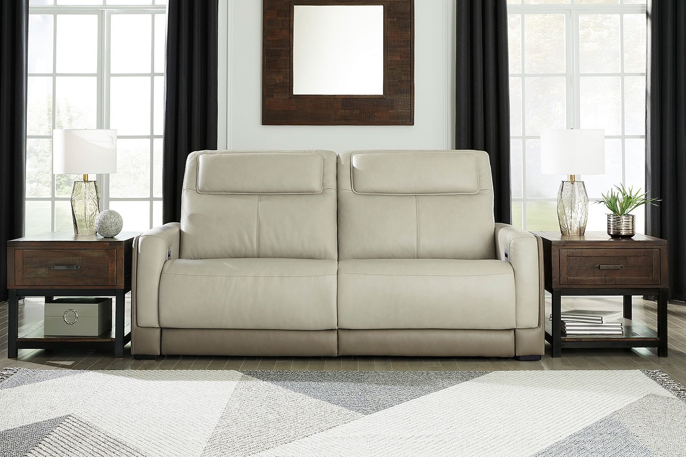 Battleville Almond Power Reclining Sofa w/ Adjustable Headrests by ...