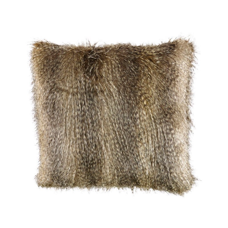 tan faux fur pillow