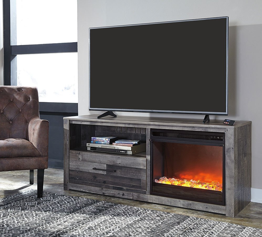 Derekson Large TV Stand w/ Fireplace and Audio Options by ...