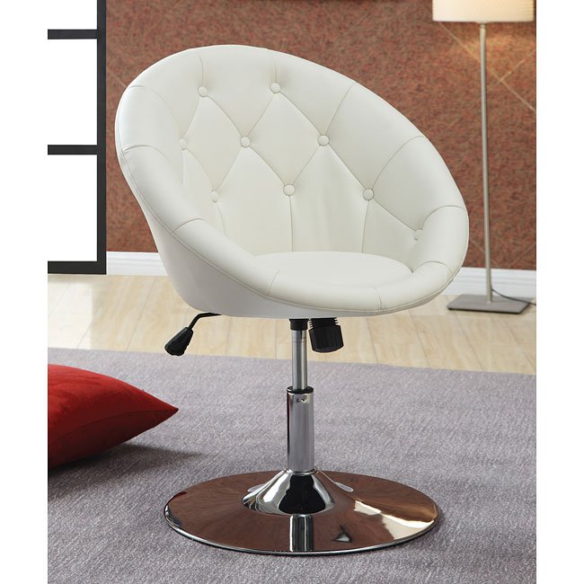 Ultra Modern Swivel Chair (White) Coaster Furniture