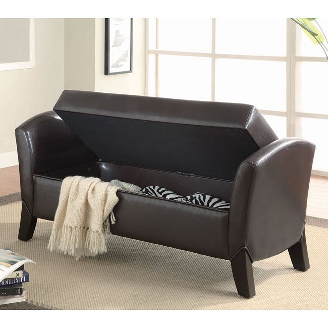 Dark Brown Storage Bench Coaster Furniture | FurniturePick