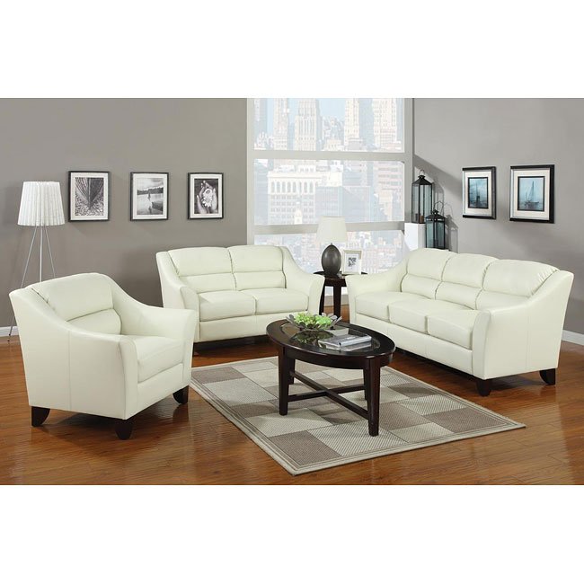 Brooklyn Living Room Set (Ivory) Coaster Furniture FurniturePick