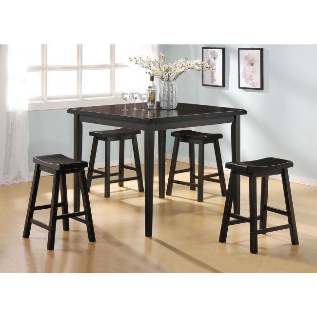 Gaucho 5-Piece Counter Height Dining Set (Black) by Acme ... (650 x 650 Pixel)