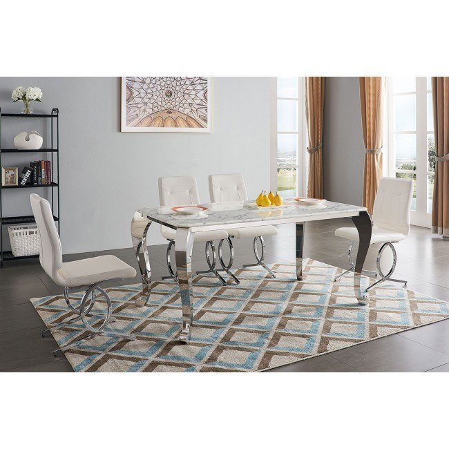 Extravaganza 110 Marble Dining Room Set By Esf Furniture Furniturepick