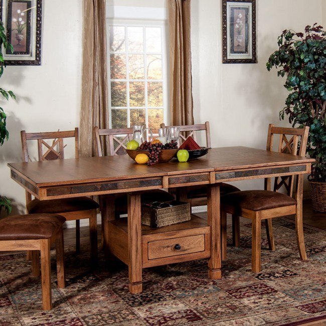 Sedona Adjustable Height Storage Dining Table By Sunny Designs