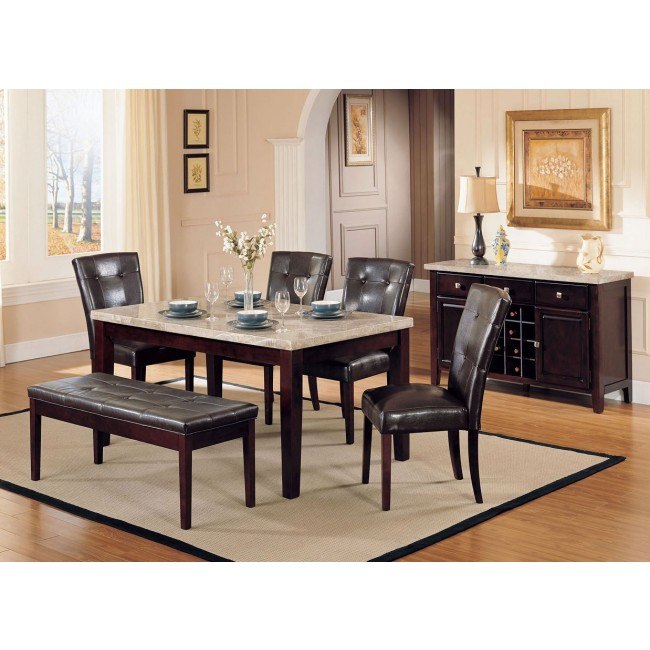 acme forbes white marble dining table