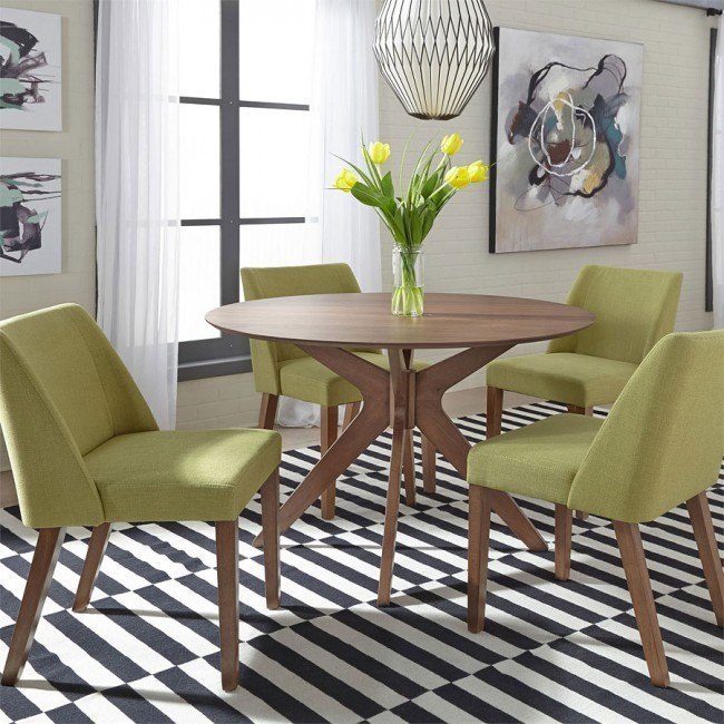 Space Savers Round Dining Room Set W Green Chairs By Liberty Furniture Furniturepick