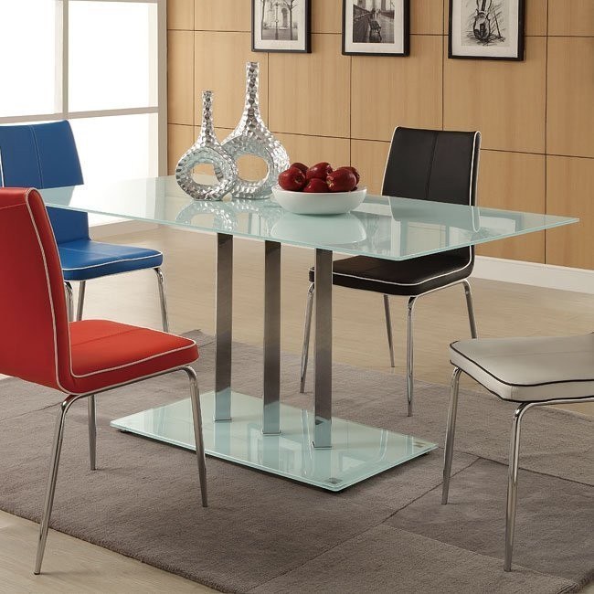 Goran Frosted Glass Top Dining Table Homelegance Furniturepick