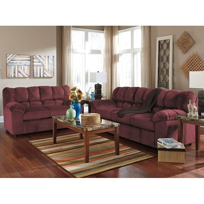 Julson Burgundy Living Room Set Signature Design by Ashley FurniturePick