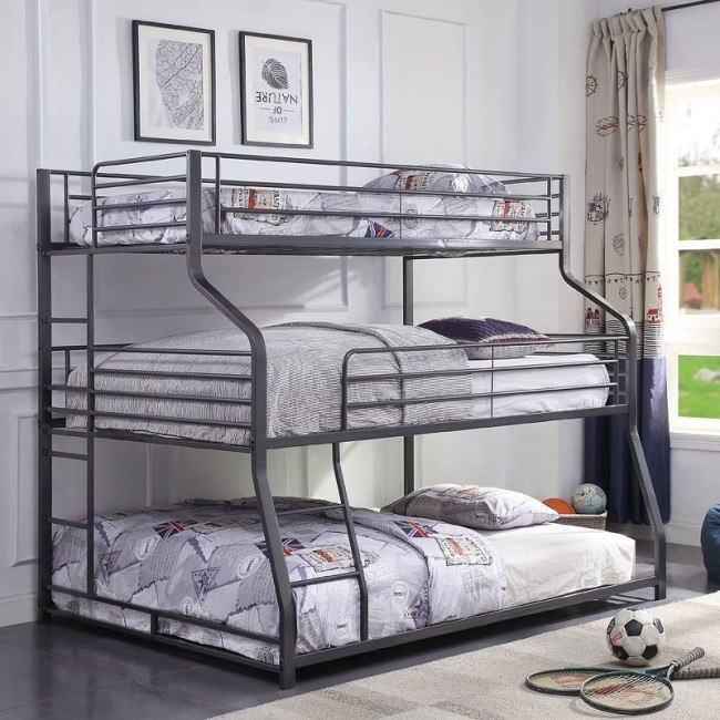 Caius Ii Triple Twin Full Queen Bunk Bed By Acme Furniture Furniturepick