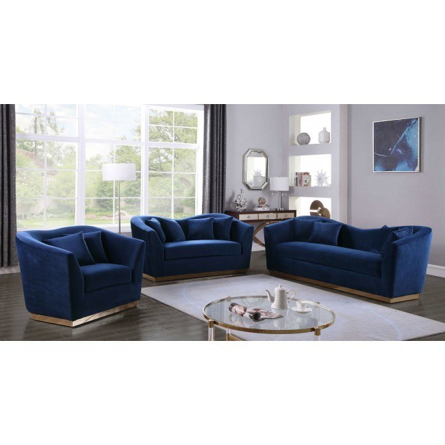 Arabella Living Room Set Navy By Meridian Furniture Furniturepick