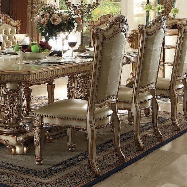 Vendome Side Chair Gold Patina Set Of 2 By Acme Furniture Furniturepick