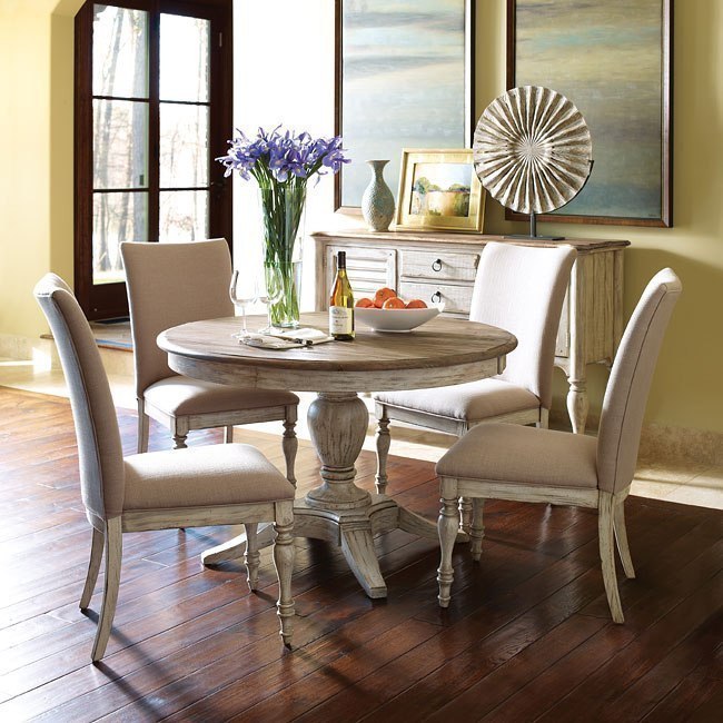 Weatherford Milford Dining Room Set w/ Tasman Chairs (Cornsilk) by