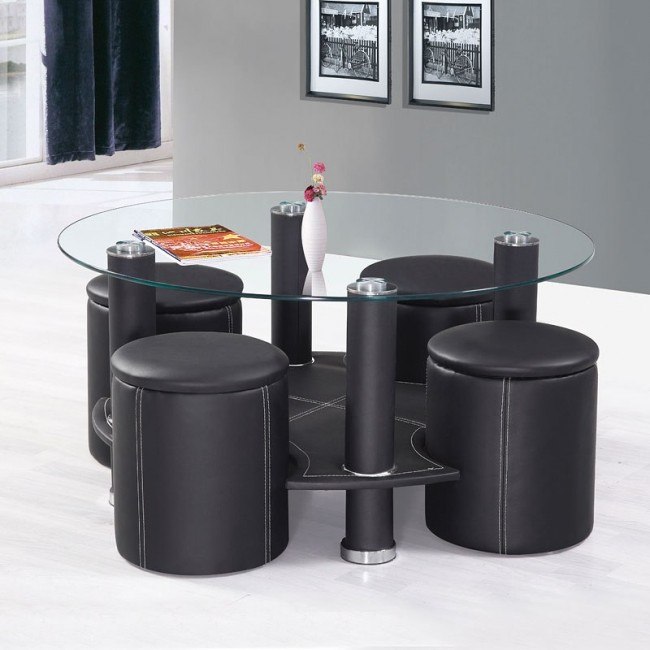 Irvine Coffee Table W Ottomans By Acme Furniture Furniturepick
