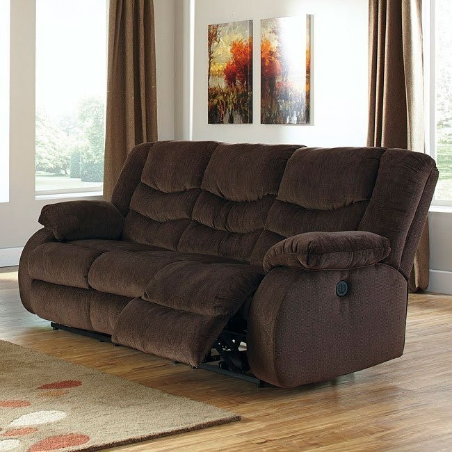 Garek Cocoa Reclining Sofa w/ Power by Signature Design by Ashley, 1 ...