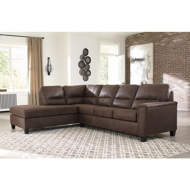 Navi Chestnut Left Chaise Sectional by Signature Design by Ashley