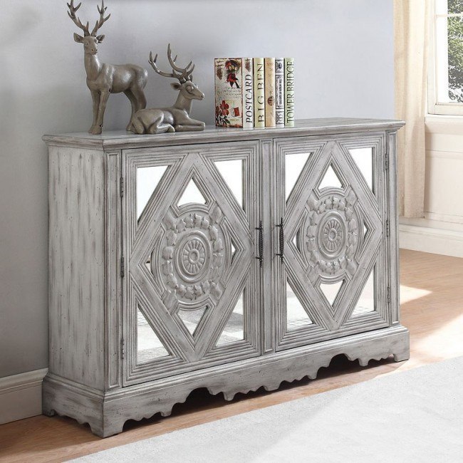 gray wash accent cabinet