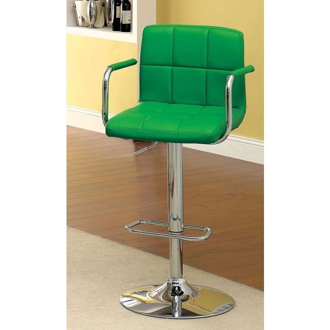 green adjustable bar stool
