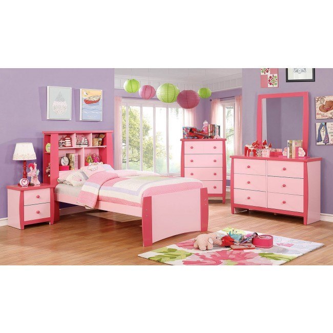 Marlee Youth Bookcase Bedroom Set (Pink) by Furniture of America ...