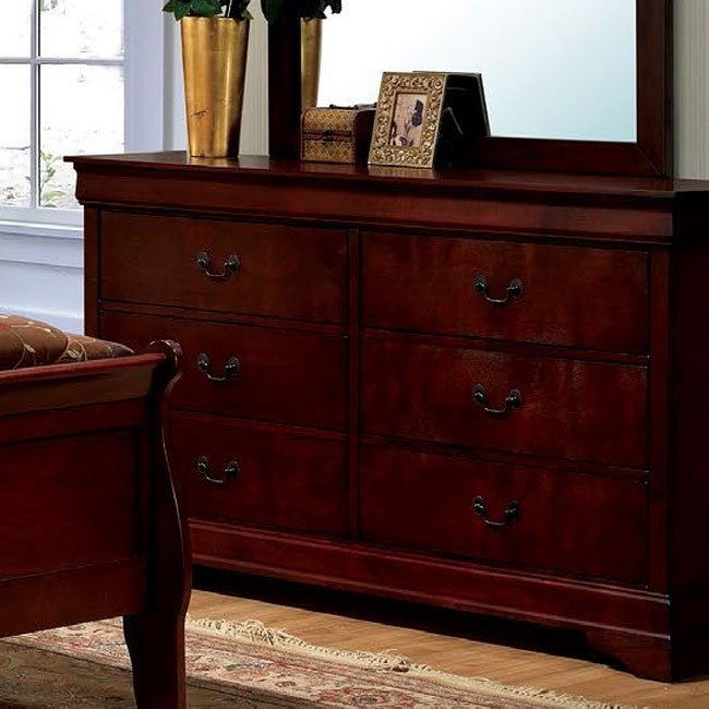 Louis Philippe III Dresser (Cherry) by Furniture of America | FurniturePick