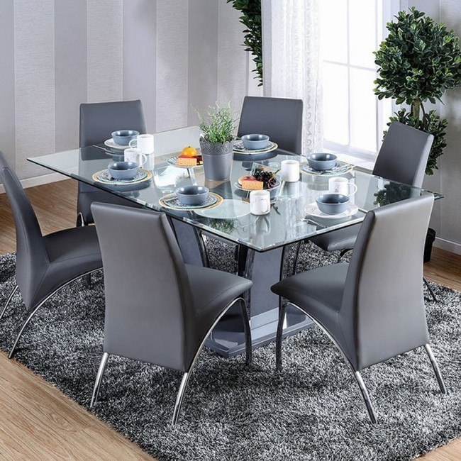Glenview I Dining Table Gray By Furniture Of America Furniturepick
