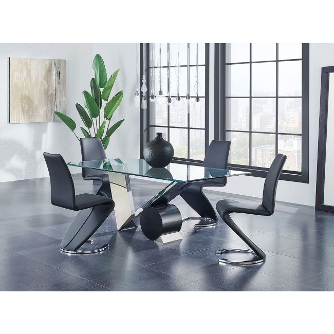 D987 Dining Room Set W Black Chairs By Global Furniture Furniturepick