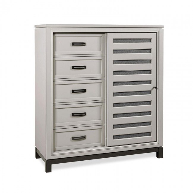 Hyde Park Sliding Door Chest (Gray Paint) by Aspenhome | FurniturePick
