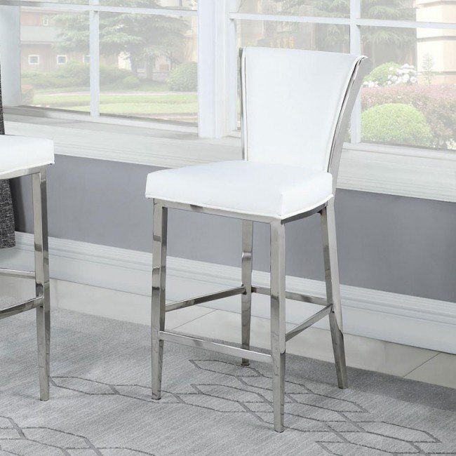 Joy Flare Back Counter Height Stool (White) by Chintaly Imports 