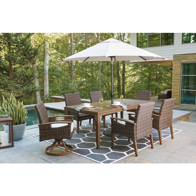 Paradise Trail Outdoor Dining Set W Umbrella By Signature Design By Ashley Furniturepick