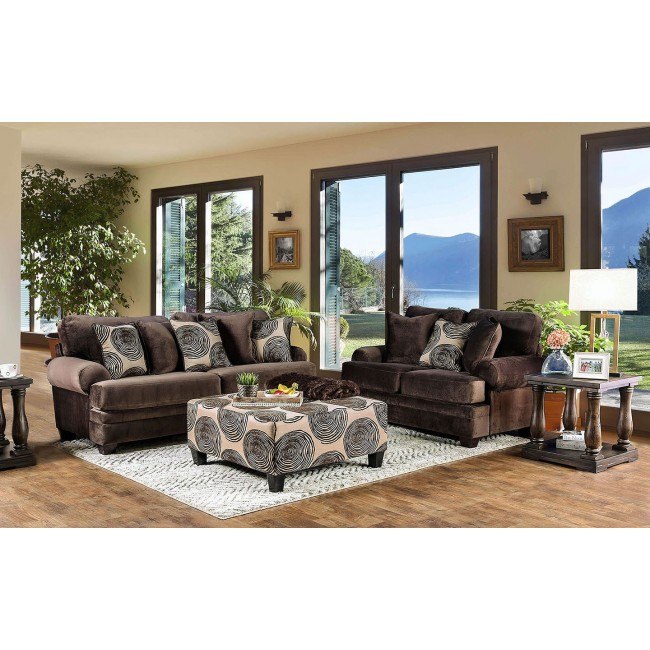 Bonaventura Living Room Set Brown By Furniture Of America Furniturepick