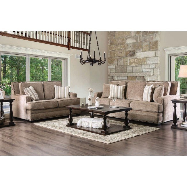 Osvaldo Living Room Set Light Brown By Furniture Of America Furniturepick