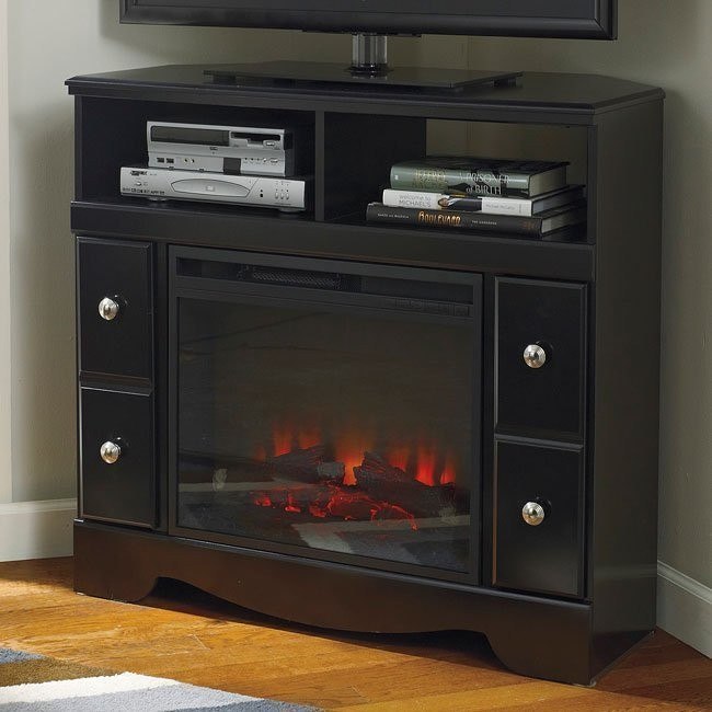 Shay Corner TV Stand w/ Fireplace by Signature Design by ...