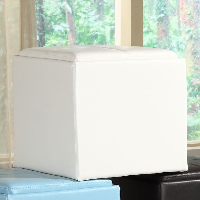 ladd storage cube ottoman white
