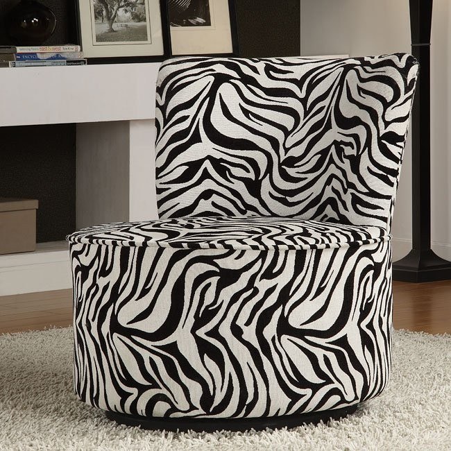 Easton Swivel Lounge Chair (Zebra) Homelegance | FurniturePick