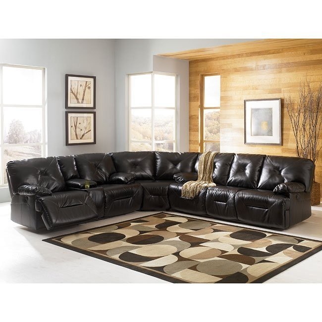Durablend Black Reclining Sectional Signature Design By Ashley Furniture Furniturepick