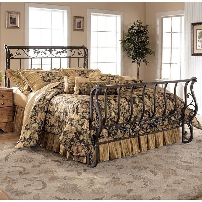 Bittersweet Metal Sleigh Bed Queen Signature Design By Ashley Furniture Furniturepick