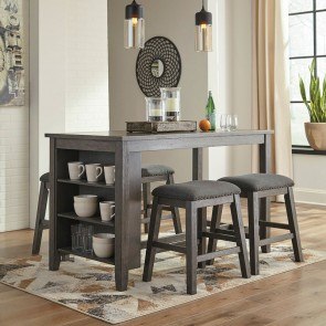 Theo 5 Piece Counter Height Dining Set Signature Design By Ashley Furniture Furniturepick