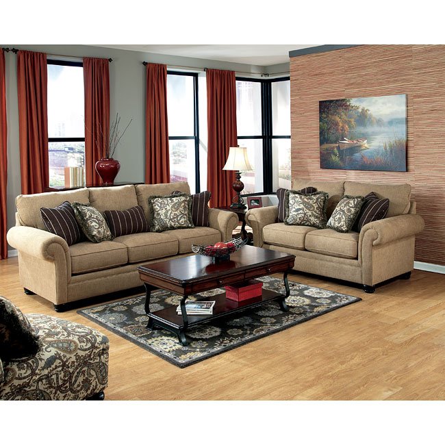 Davora Caramel Living Room Set Signature Design by Ashley Furniture ...