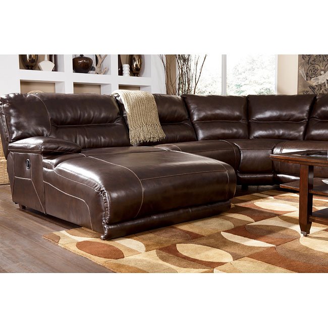 Exhilaration Chocolate Modular Reclining Sectional w/ Power Signature