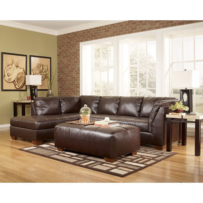 DuraBlend Mahogany Sectional Living Room Set Signature Design by