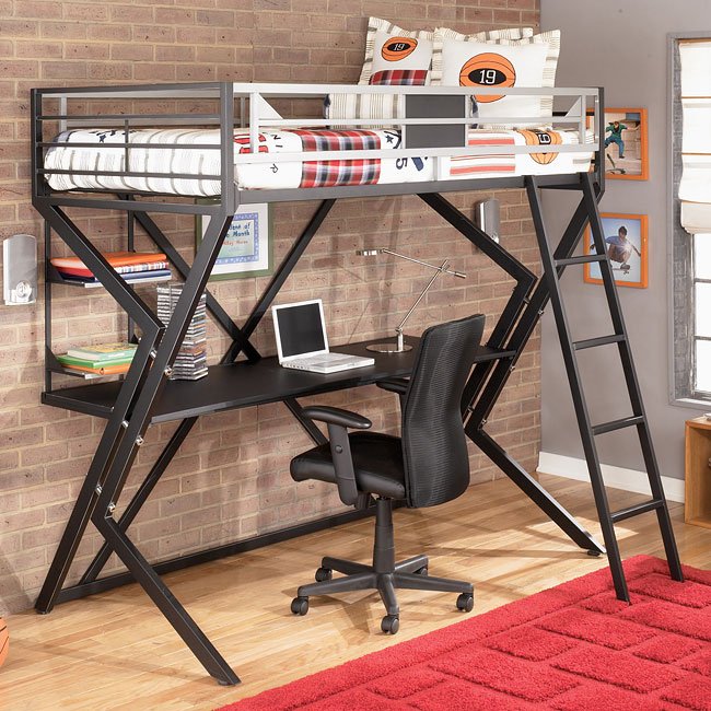 ashley loft bed with desk