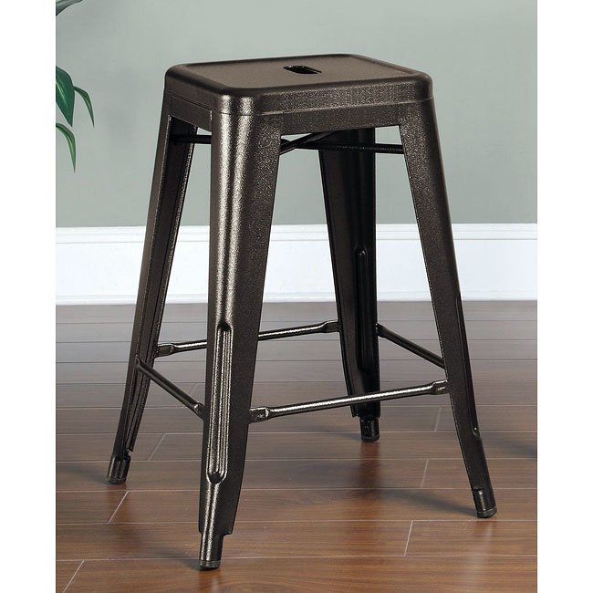 Burnished Bronze 24 inch Metal Bar Stool (Set of 2) Coaster Furniture
