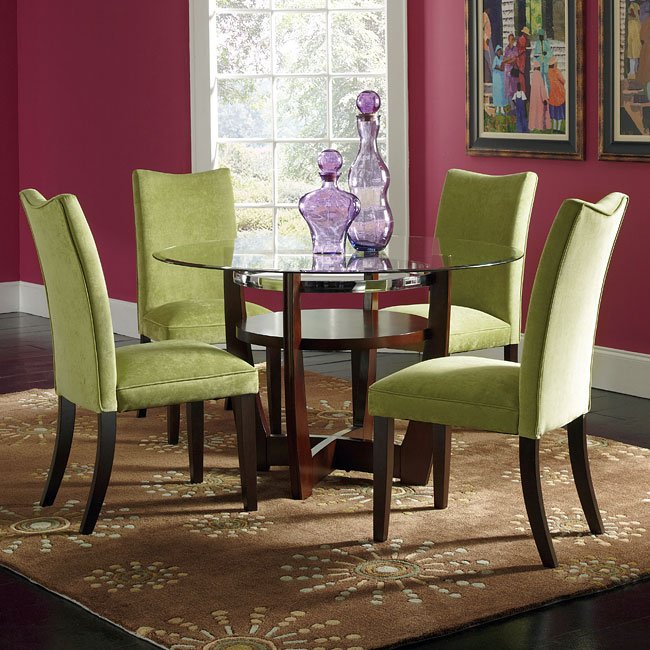 Apollo Dining Room Set w/ Green Chairs Standard Furniture | FurniturePick