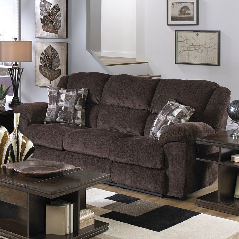 Transformer Triple Reclining Sofa w/ Drop-Down Table (Chocolate) by ...