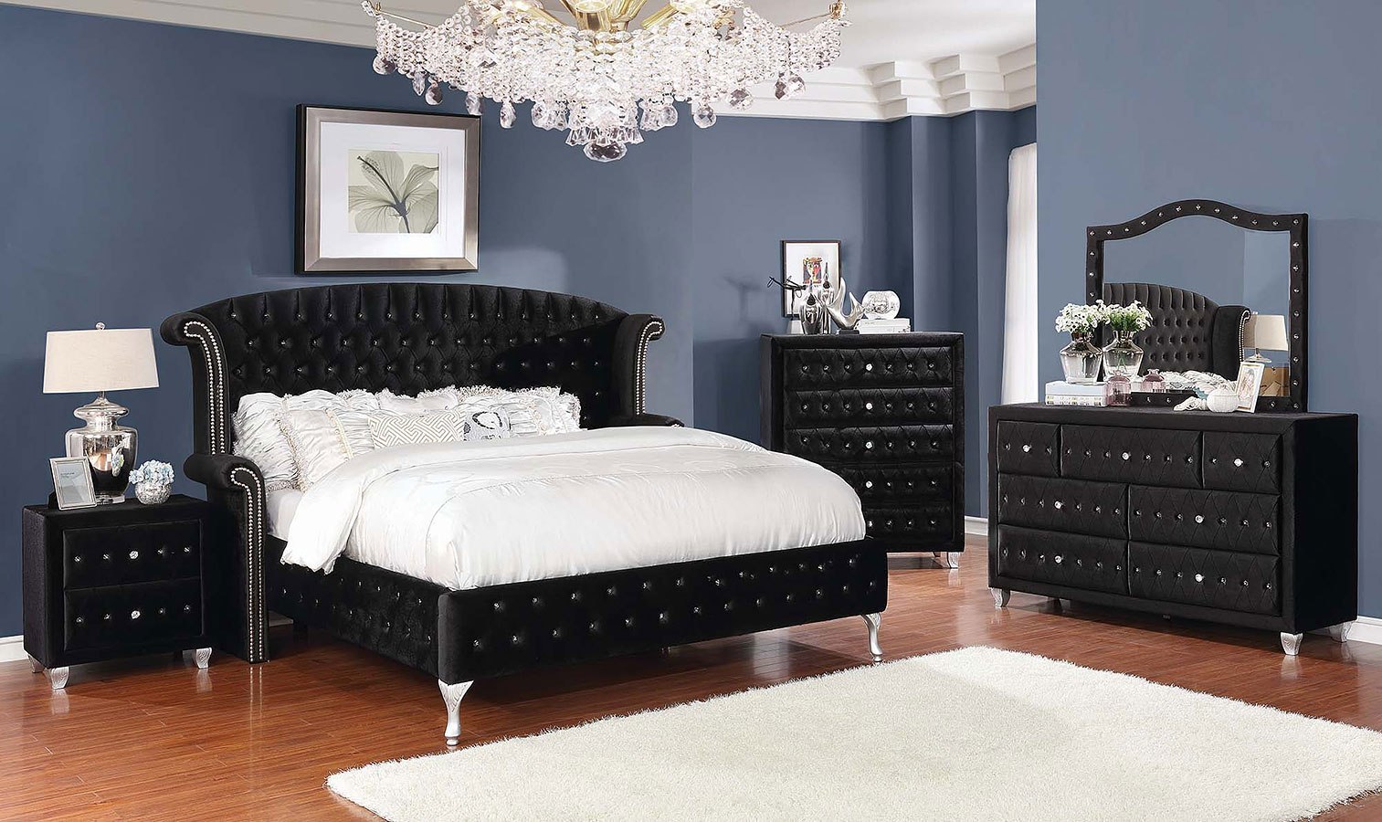 studded black bedroom furniture set decorating ideas