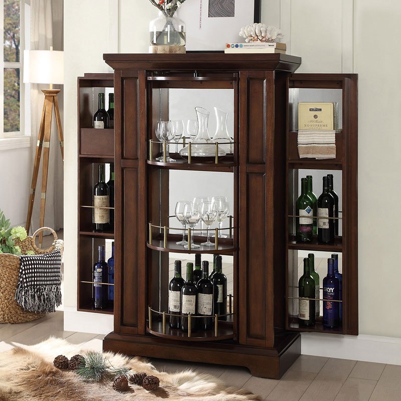 Snifter Wine Cabinet W Lock Home Bar And Room Furniture Snifter Wine Cabinet W Lock