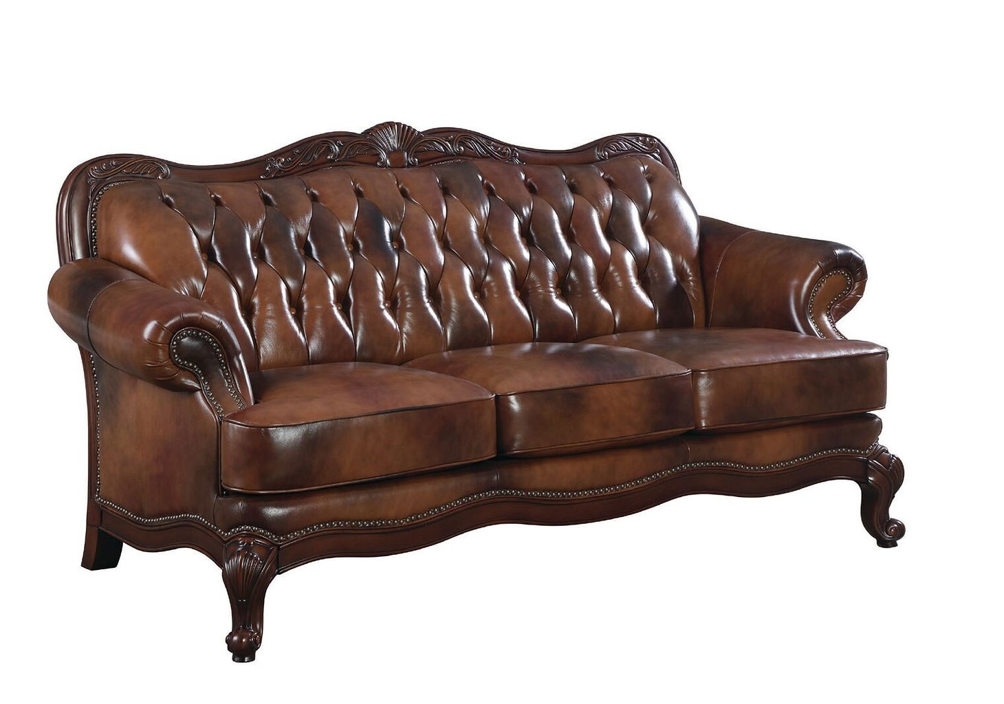 coaster victorian leather sofa set