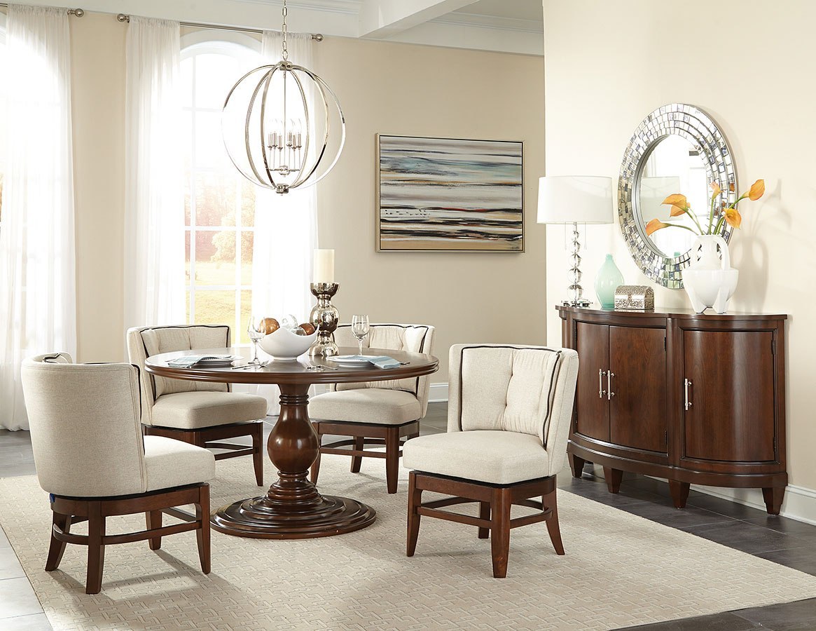 Oratorio Round Dining Room Set W Swivel Chairs And Oratorio Round Dining Room Set W Swivel Chairs