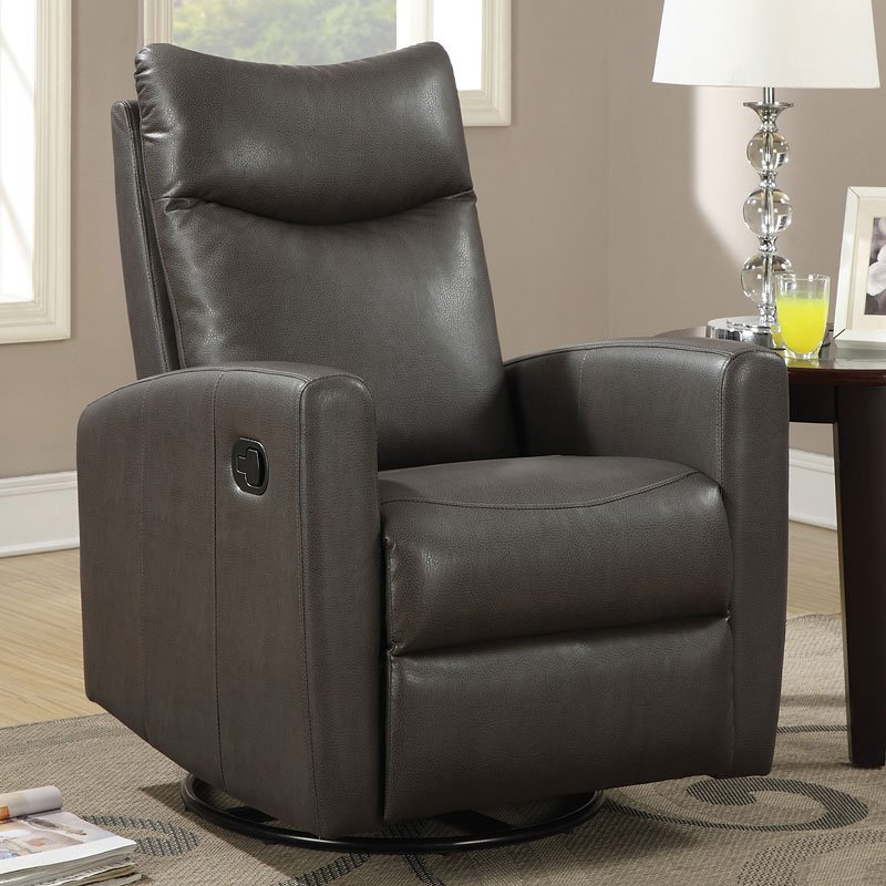 Modern Swivel Rocker Recliner Gray  Recliners and Rockers  Living Room Furniture  Living Room