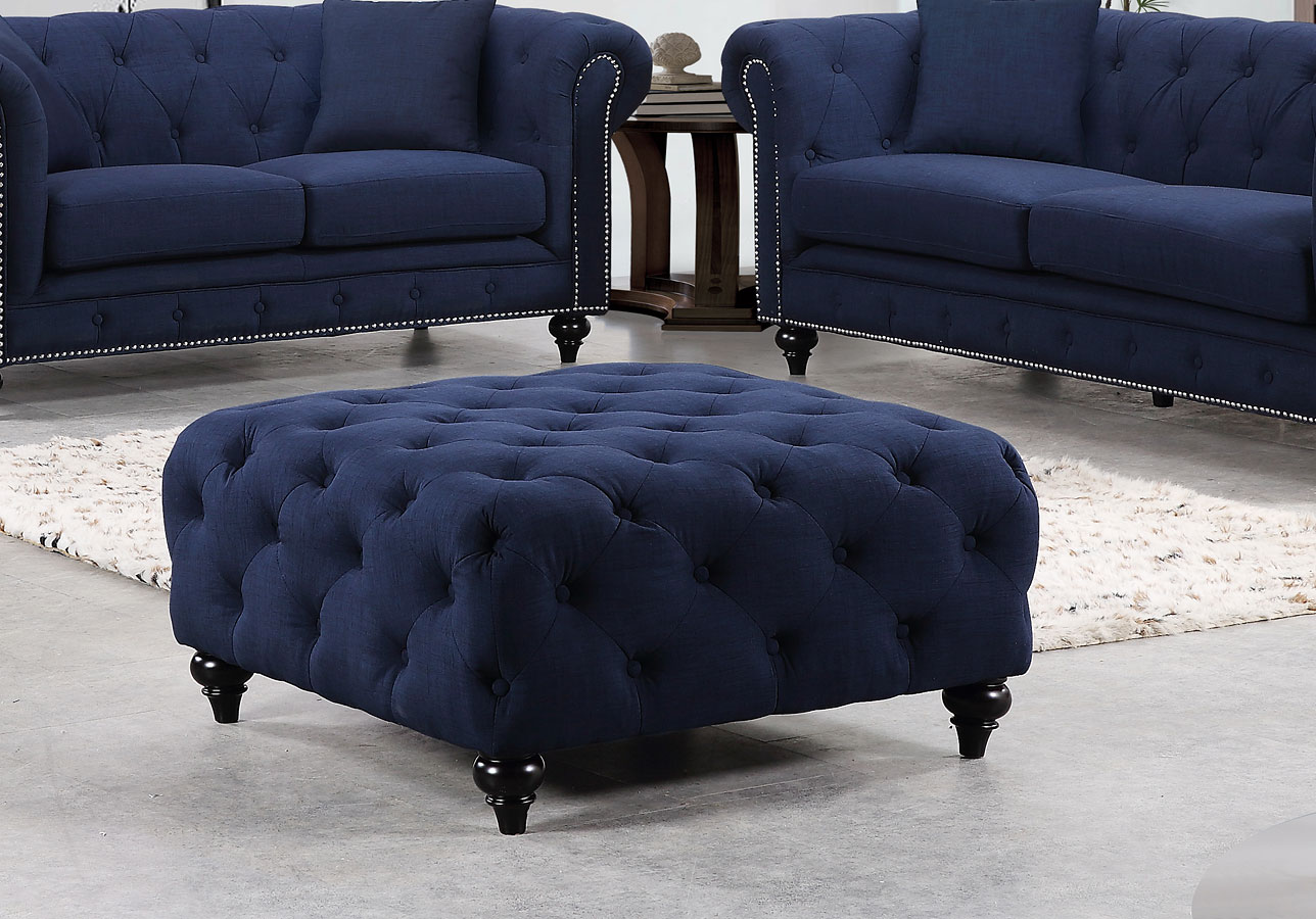Chesterfield Ottoman (Navy) by Meridian Furniture FurniturePick